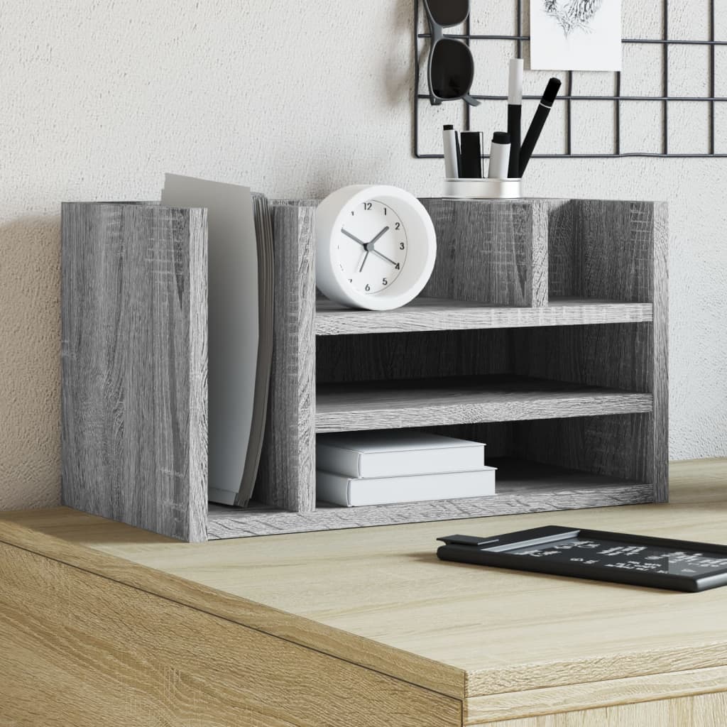 Vidaxx skrivebordsorganisator 44,5x24x25 cm konstrueret træ, grå sonoma eg