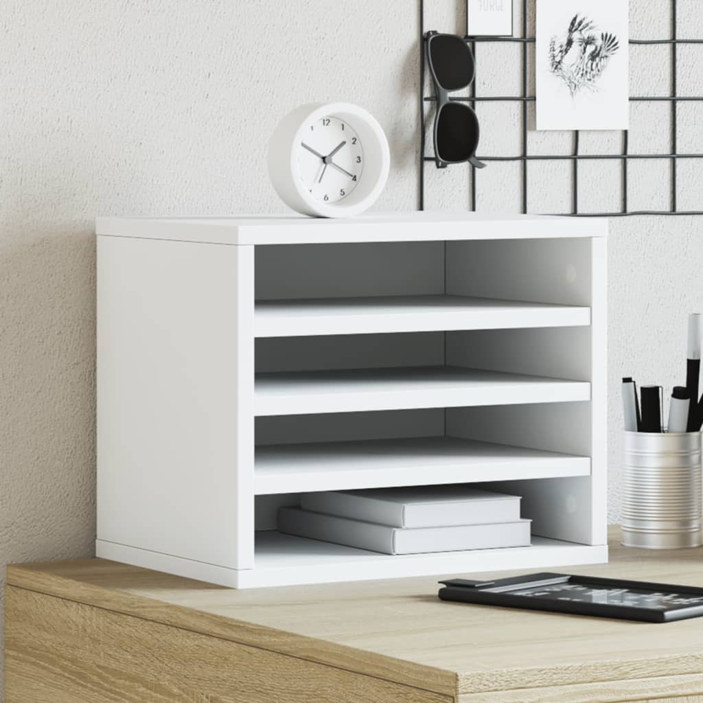 Vidaxx skrivebordsorganisator 36x26x29,5 cm konstrueret træ hvid