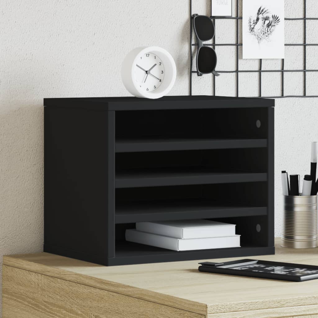 Vidaxx skrivebordsarrangør 36x26x29,5 cm forarbejdet træ sort