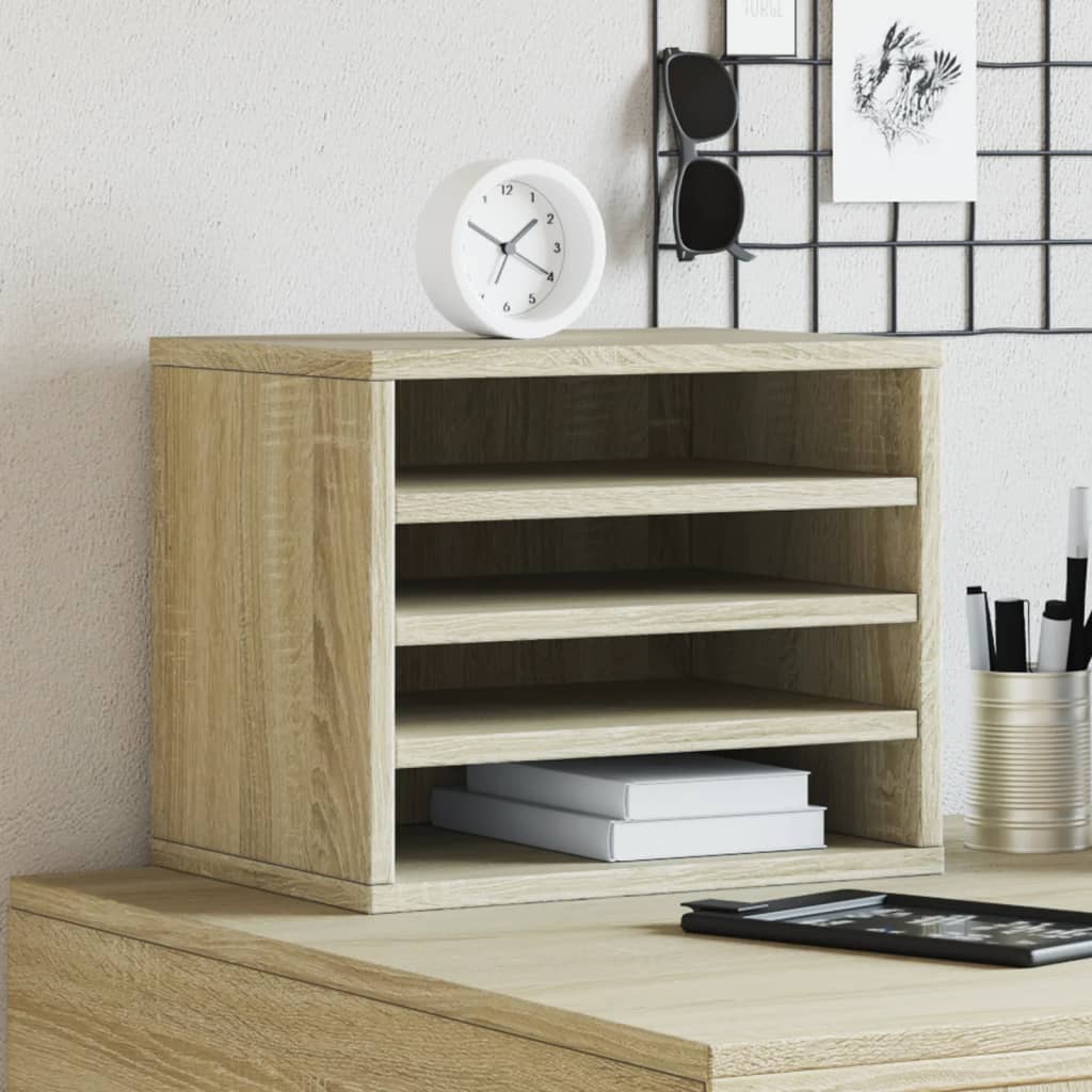Vidaxxl skrivebordsorganisator 36x26x29,5 cm konstrueret træ sonoma eg-farvet