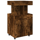 Vidaxl drankkar 50x41x89 cm bewerkt hout gerookt eikenkleurig