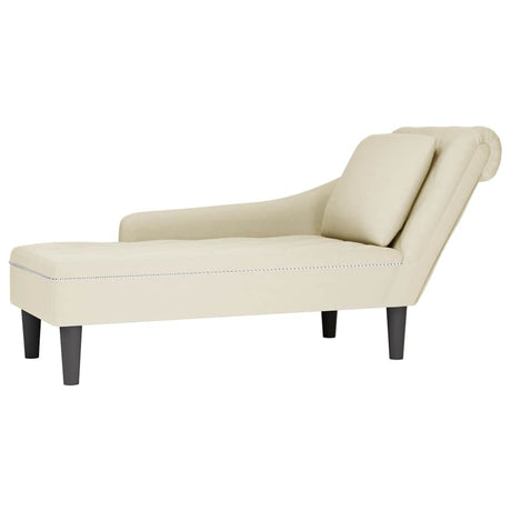 Vidaxl chaise longue met kussen rechterarmleuning fluweel crèmekleurig