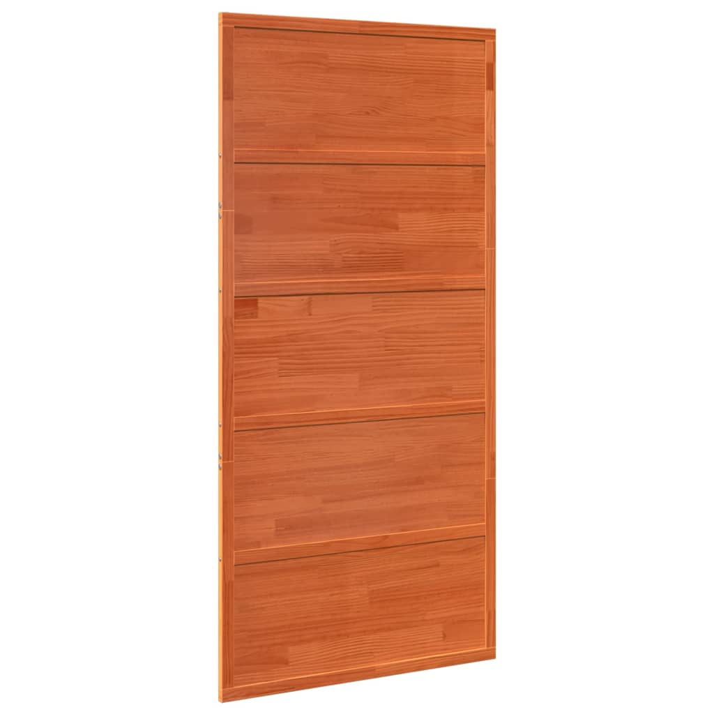 Vidaxx skydedør 100x208 cm massiv fyrretræ, vask brun