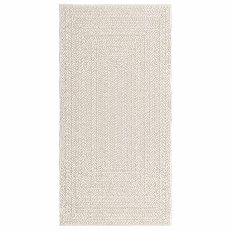 VidaXL tæppe zizur creme indendørs og udendørs 80x150 cm jute look
