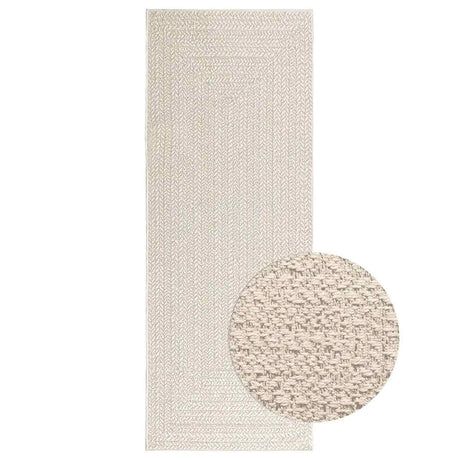 VidaXL tæppe zizur creme indendørs og udendørs 80x200 cm jute look