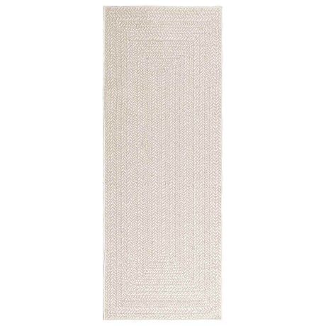 VidaXL tæppe zizur creme indendørs og udendørs 80x200 cm jute look