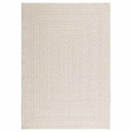 VidaXL tæppe zizur creme indendørs og udendørs 120x170 cm jute look
