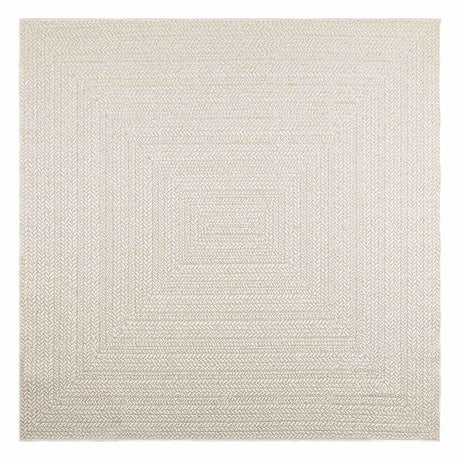 VidaXL tæppe zizur creme indendørs og udendørs 200x200 cm jute look