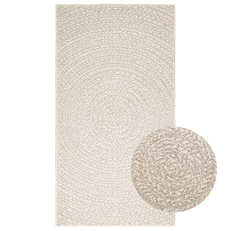 VidaXL tæppe zizur creme indendørs og udendørs 80x150 cm jute look