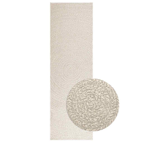 VidaXL tæppe zizur creme indendørs og udendørs 80x250 cm jute look