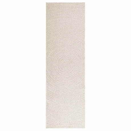 VidaXL tæppe zizur creme indendørs og udendørs 80x250 cm jute look