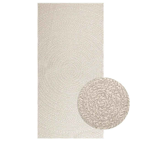VidaXL tæppe zizur creme indendørs og udendørs 100x200 cm jute look