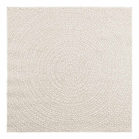 VidaXL tæppe zizur creme indendørs og udendørs 120x120 cm jute look