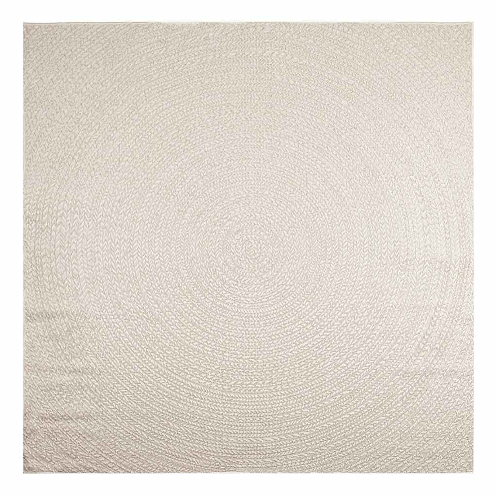 VidaXL tæppe zizur creme indendørs og udendørs 240x240 cm jute look