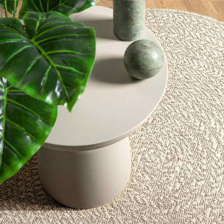 Vidaxxl tæppe zizur creme indvendig og udvendig ø 90 cm jute look