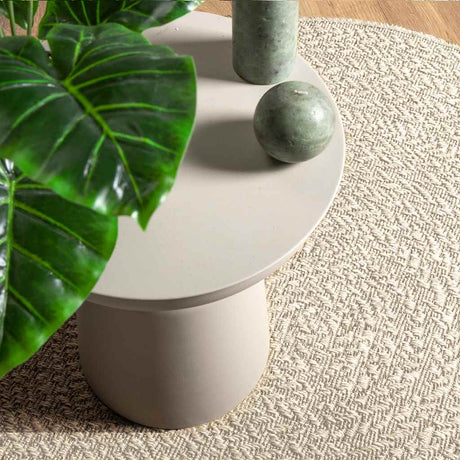 Vidaxxl tæppe zizur creme indvendig og udvendig ø 120 cm jute look