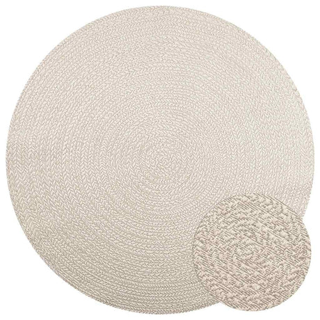 VidaXL tæppe zizur creme indvendig og udvendig ø 200 cm jute look