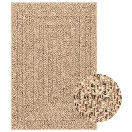 VidaXL tæppe zizur beige indendørs og udendørs 100x200 cm jute look