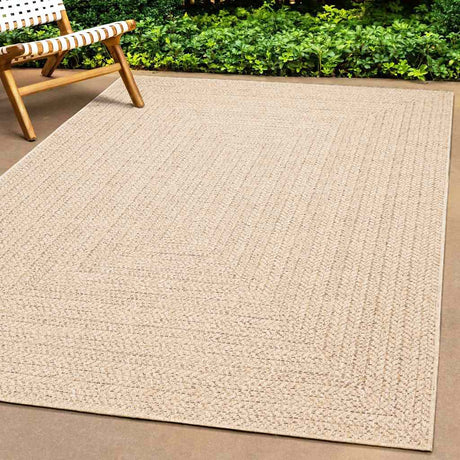 VidaXL tæppe zizur beige indendørs og udendørs 120x170 cm jute look