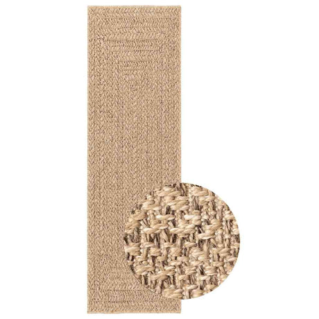 VidaXL tæppe zizur beige indendørs og udendørs 200x200 cm jute look