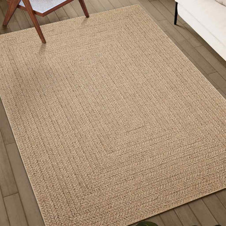 VidaXL tæppe zizur beige indendørs og udendørs 240x340 cm jute look