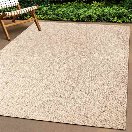 VidaXL tæppe zizur beige indendørs og udendørs 120x170 cm jute look