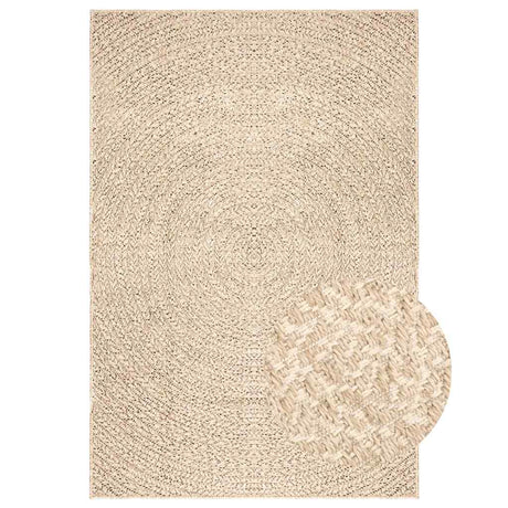 VidaXL tæppe zizur beige indendørs og udendørs 120x170 cm jute look