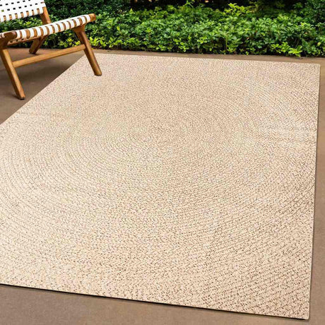 VidaXL tæppe zizur beige indendørs og udendørs 240x240 cm jute look