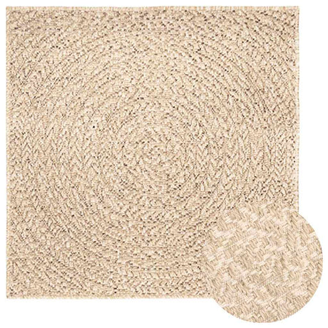 VidaXL tæppe zizur beige indendørs og udendørs 240x240 cm jute look