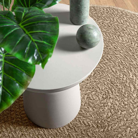 Vidaxxl tæppe zizur beige indvendig og udvendig ø 90 cm jute look
