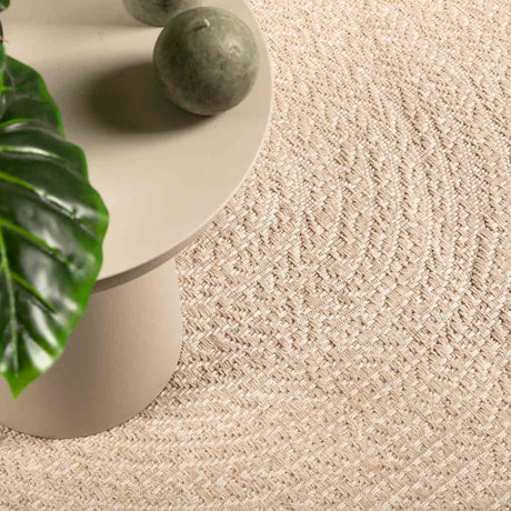 Vidaxxl tæppe zizur beige indvendig og udvendig ø 120 cm jute look