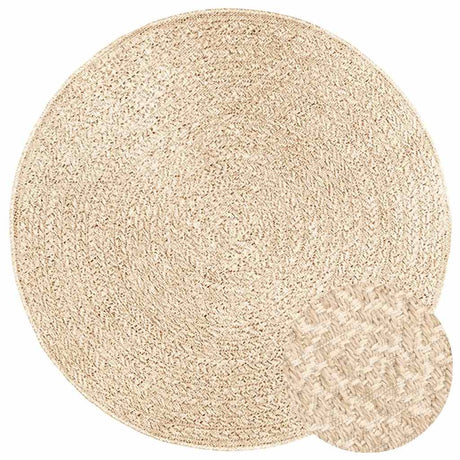 Vidaxxl tæppe zizur beige indvendig og udvendig ø 120 cm jute look