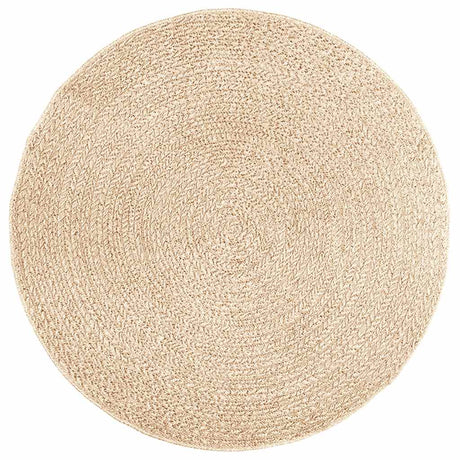 Vidaxl tæppe zizur beige indvendig og udvendig ø 160 cm jute look