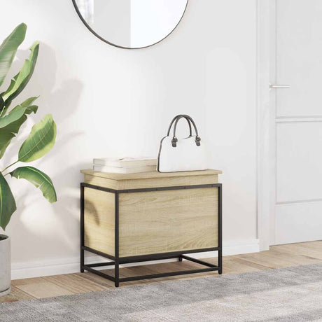 Vidaxx opbevaringsboks med låg 60x40x51,5 cm konstrueret træ sonoma eg