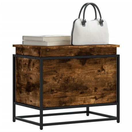 Vidaxx opbevaringsboks med låg 60x40x51,5 cm forarbejdet træ, røget eg
