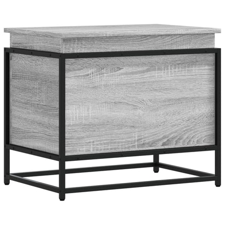 Vidaxxl opbevaringsboks med låg 60x40x51,5 cm forarbejdet træ grå sonoma