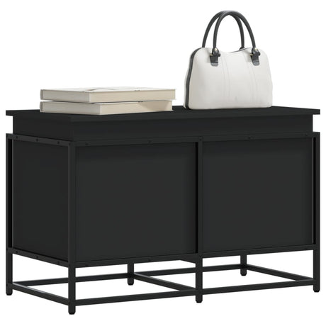 Vidaxx opbevaringsboks med låg 80x40x51,5 cm forarbejdet træ sort