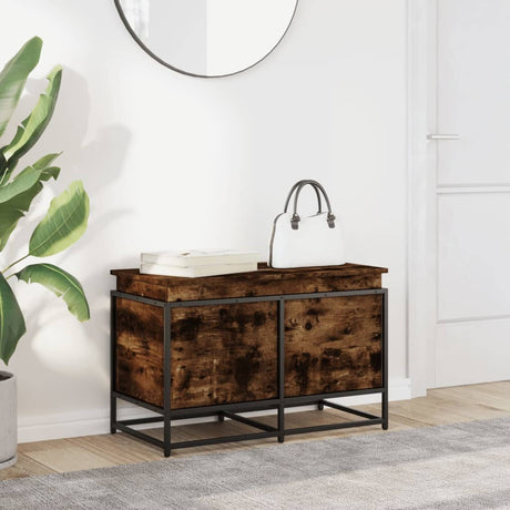 Vidaxx opbevaringsboks med låg 80x40x51,5 cm forarbejdet træ, røget eg