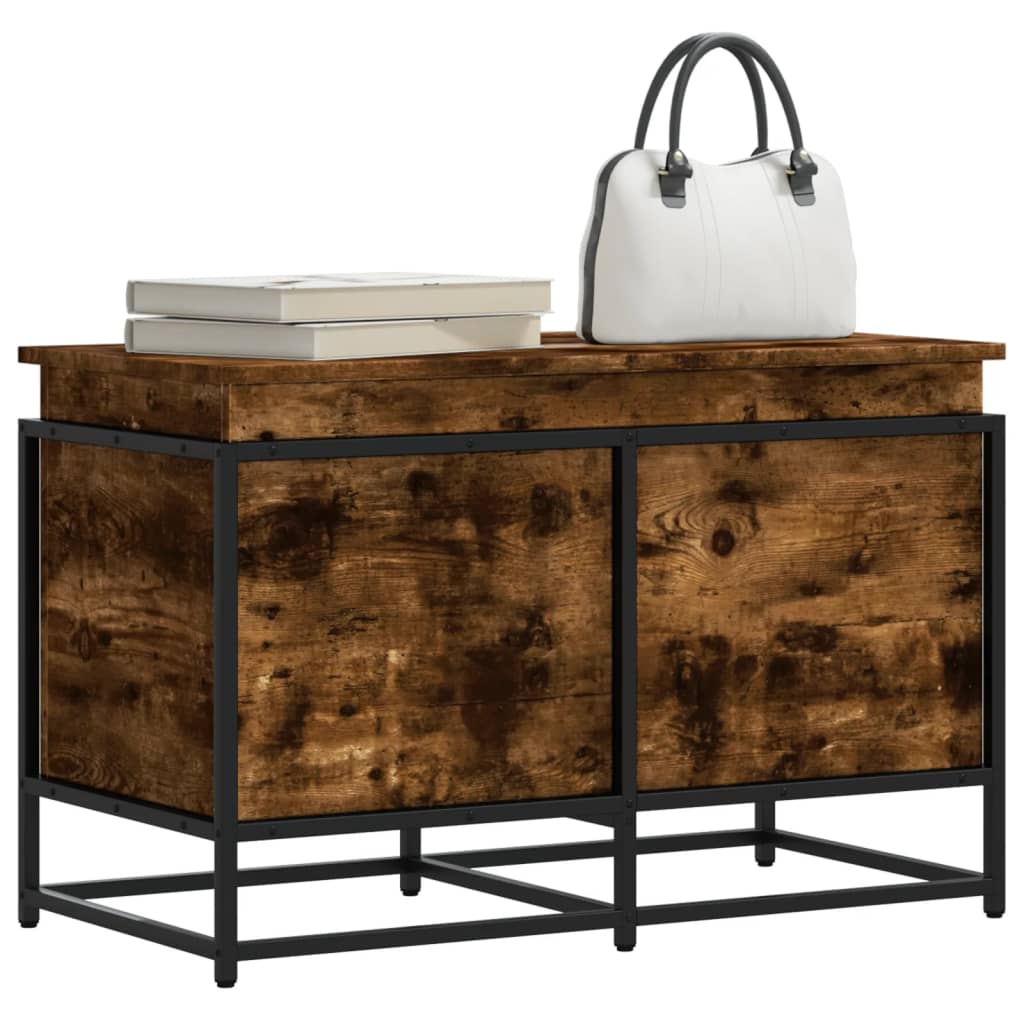 Vidaxx opbevaringsboks med låg 80x40x51,5 cm forarbejdet træ, røget eg