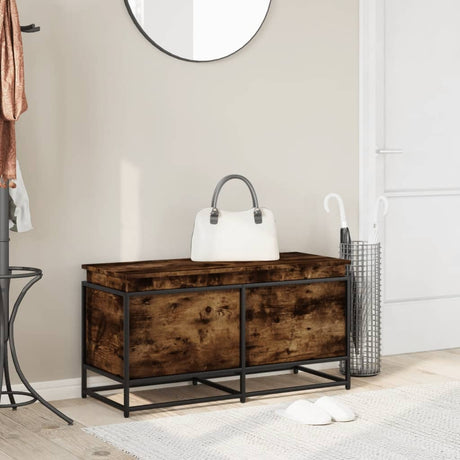 Vidaxx opbevaringsboks med låg 100x40x51,5 cm forarbejdet træ, røget eg
