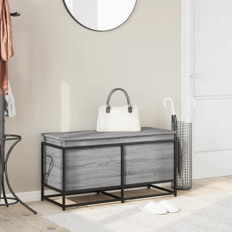 Vidaxxl opbevaringsboks med låg 100x40x51,5 cm forarbejdet trægrå sonoma