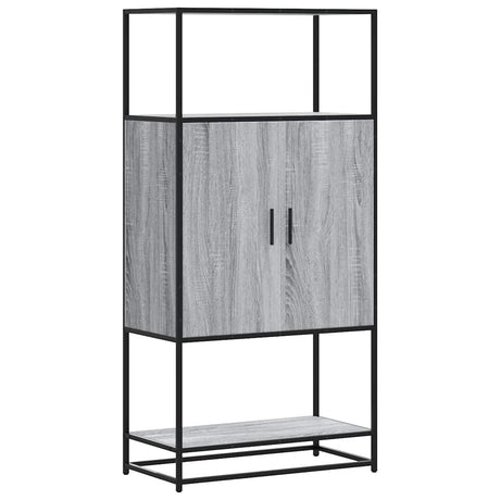 Vidaxl hoge kast 68x35x139cm bewerkt hout en metaal grijs sonoma eiken