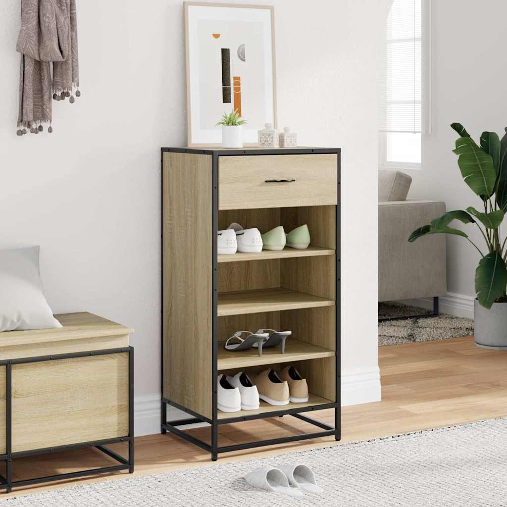 VidaXL skohylde 48x38x97,5 cm konstrueret træ sonoma eg-farvet