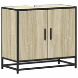 Vidaxl wastafelkast sonoma eiken 65x33x60 cm bewerkt hout