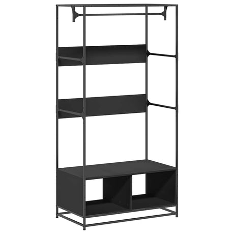 VidaXL garderobe 90x50x180 cm færdig træ sort