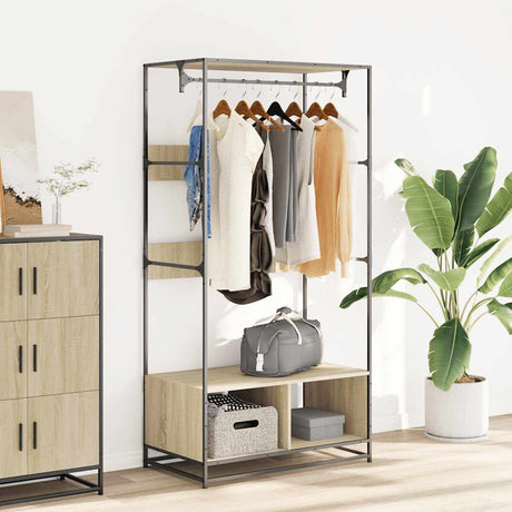 Vidaxxl garderobe 90x50x180 cm konstrueret træ sonoma eg