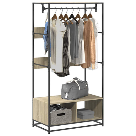 Vidaxxl garderobe 90x50x180 cm konstrueret træ sonoma eg