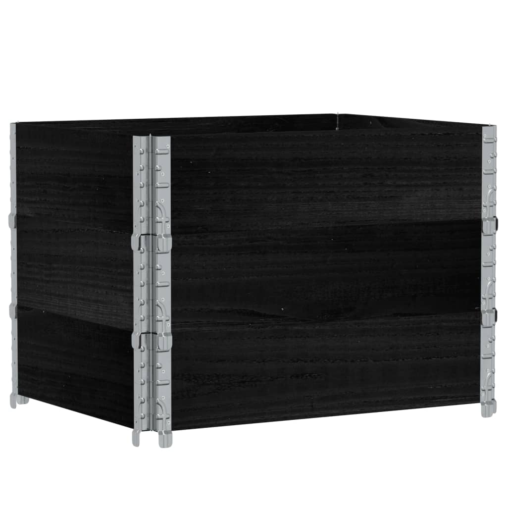 VidaXL Palletoprammer 3 stk 80x60 cm massiv fyrretræ sort