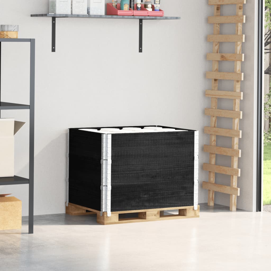 VidaXL Palletoprammer 3 stk 80x60 cm massiv fyrretræ sort