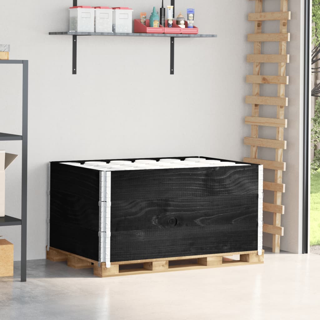 VidaXL Palletoprammer 3 stk 120x80 cm massiv fyrretræ sort